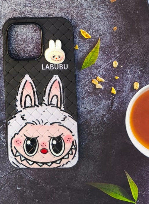 Labubu - 3D Bunny Woven‑Texture Protective iPhone Cases