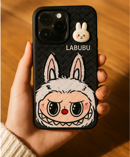 Labubu - 3D Bunny Woven‑Texture Protective iPhone Cases